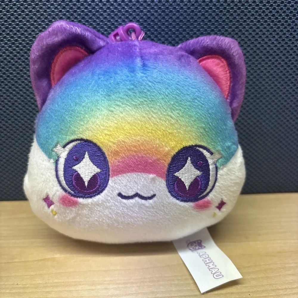 Aphmau Meemeows Rainbow Cat Face Plush Mystery Blind Bag Clip Keychain Celestial